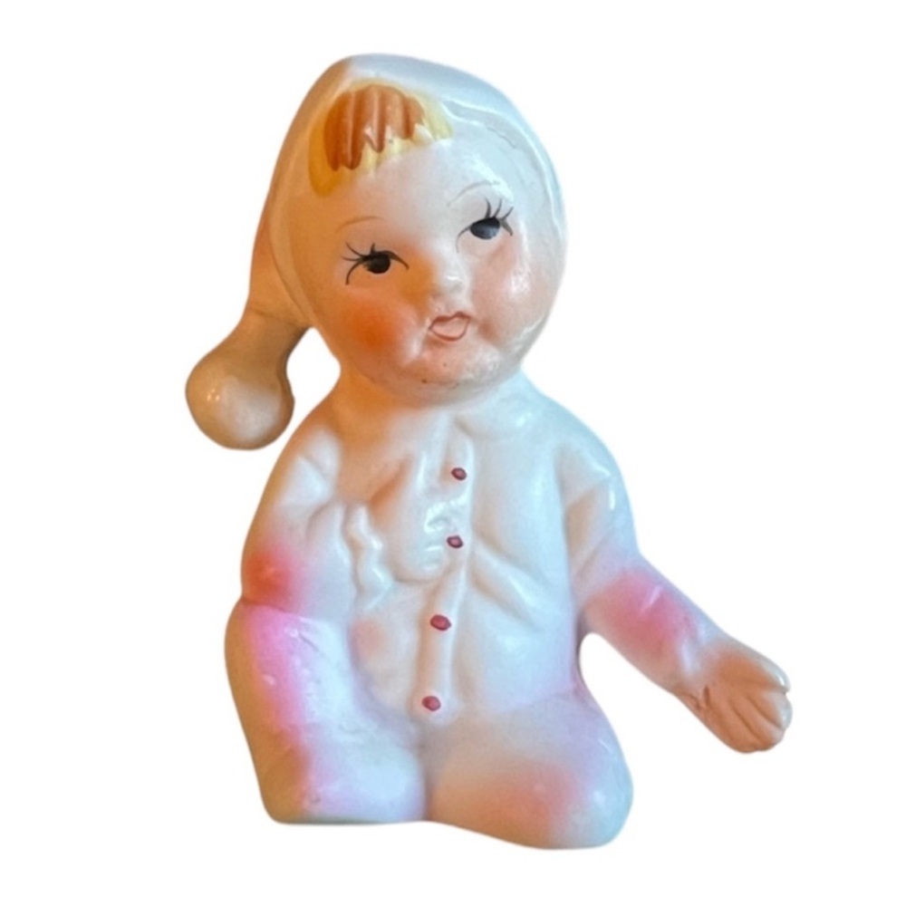 🌻5 for $25🌻 Vintage Baby in Pink Pajamas Figurine